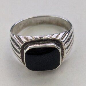 925 Sterling Silver ND Black Onyx Ring Size 6